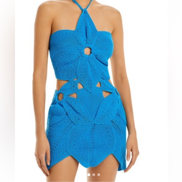 cult gaia Dresses & Skirts - Cult Gaia Blue Backless Floreana Dress